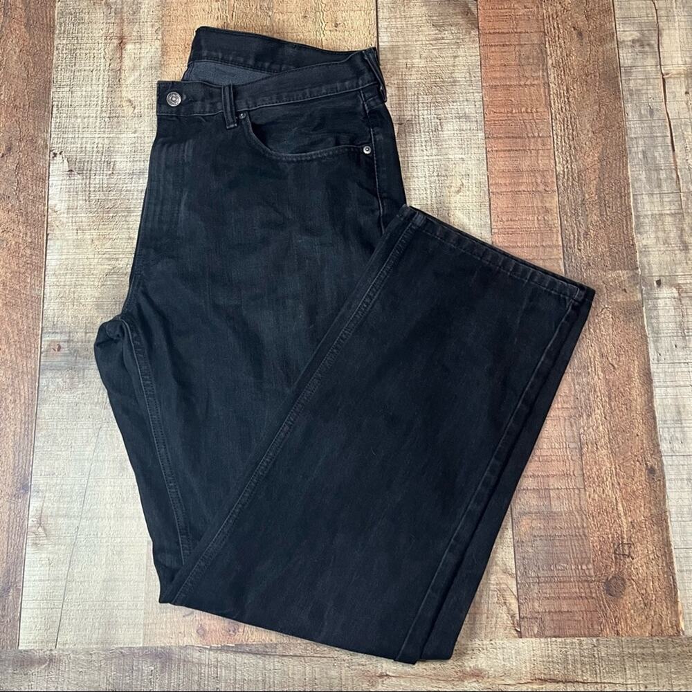 Levi Strauss Men's Black Denim Straight Leg Jeans Sz W38 L34 Minimalist Casual